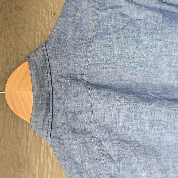 Eleventy Soft Denim Pleated Pintucj Mens Button Front Chambray tuxedo shirt M - Picture 11 of 11